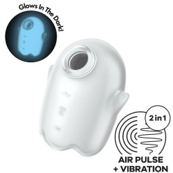 SATISFYER - GLOWING GHOST AIR PULSE & VIBRATOR WEISS – Produktansicht 4