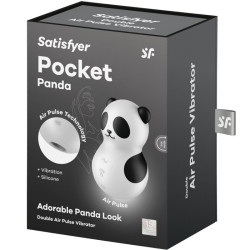 SATISFYER - POCKET PANDA STIMULATOR & VIBRATOR SCHWARZ WEISS – Produktansicht 7