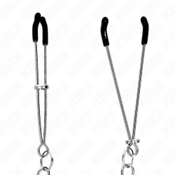 KINK - DÜNNE NIPPELKLEMMEN MIT DICKER KETTE 30 CM – Produktansicht 4