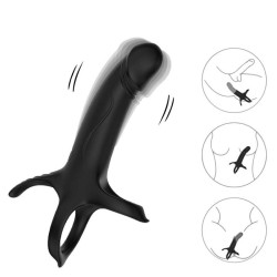 ARMONY - DILDO MIT RING & VIBRATOR FERNBEDIENUNG SCHWARZ – Produktansicht 2