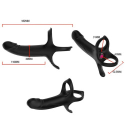 ARMONY - DILDO MIT RING & VIBRATOR FERNBEDIENUNG SCHWARZ – Produktansicht 3