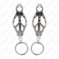KINK - O-RING JAPANISCHE KLEEBLATT-NIPPELKLAMMERN SILBER – Produktansicht 2