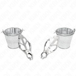 KINK - JAPANISCHE KLEEBLATT-NIPPELKLAMMERN MIT EIMER SILBER – Produktansicht 3