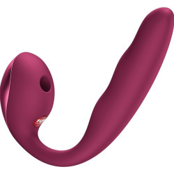 FUN FACTORY - ALLEGRO Einsetzbarer Doppel-Luftpulsvibrator Weinrot – Produktansicht 2