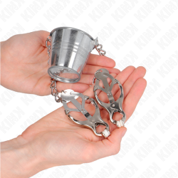 KINK - NIPPELKLEMMEN MIT EIMER SILBER – Produktansicht 3
