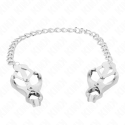 KINK - JAPANISCHE KLEEBLATT-NIPPELKLAMMERN MIT KETTE SILBER 30 CM – Produktansicht 3