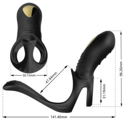 ARMONY - JOY JUMPER RINGVIBRATOR FÜR PAARE & ANALPLUG SCHWARZ – Produktansicht 2