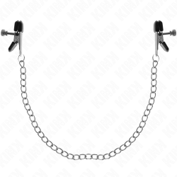 KINK - FLACHE KETTE NIPPELKLEMMEN SILBER 34 CM – Produktansicht 2