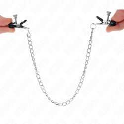 KINK - FLACHE KETTE NIPPELKLEMMEN SILBER 34 CM – Produktansicht 5