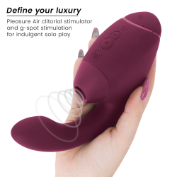 WOMANIZER - DUO NEXT DOPPELTER KLITORIS- & G-PUNKT-STIMULATOR, DUNKLES ROSA – Produktansicht 3