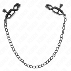 KINK - FLACHE KETTE NIPPELKLEMMEN SCHWARZ 30 CM – Produktansicht 2