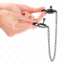 KINK - FLACHE KETTE NIPPELKLEMMEN SCHWARZ 30 CM – Produktansicht 3