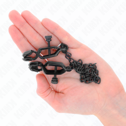 KINK - FLACHE KETTE NIPPELKLEMMEN SCHWARZ 30 CM – Produktansicht 4