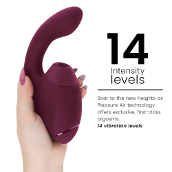 WOMANIZER - DUO NEXT DOPPELTER KLITORIS- & G-PUNKT-STIMULATOR, DUNKLES ROSA – Produktansicht 5
