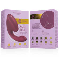 WOMANIZER - DUO NEXT DOPPELTER KLITORIS- & G-PUNKT-STIMULATOR, DUNKLES ROSA – Produktansicht 7