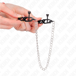 KINK - FLACHE KETTE NIPPELKLEMMEN SILBER 30 CM – Produktansicht 4