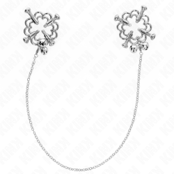 KINK - METALLISCHE BLUMEN-NIPPELKLAMMERN MIT KETTE – Produktansicht 2