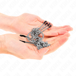 KINK - DREIFACH NIPPEL- UND KLITZISKLEMMEN MIT KETTE MODELL 1 – Produktansicht 4