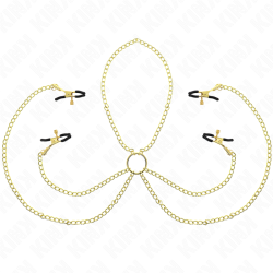 KINK - 4 Nippel- und Kitzlerklammern, verstellbar, Gold