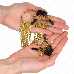 KINK - 4 Nippel- und Kitzlerklammern, verstellbar, Gold – Produktansicht 3