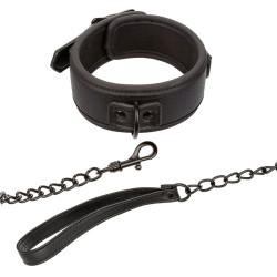 CALEXOTICS - NOCTURNAL HALSBAND & LEINE LEDER VERSTELLBAR SCHWARZ – Produktansicht 3