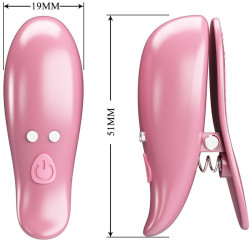 PRETTY LOVE - CAILEY NIPPELKLEMMEN 10 VIBRATIONEN FERNBEDIENUNG ROSA – Produktansicht 5