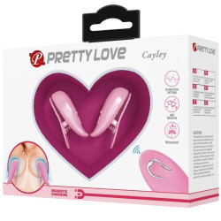 PRETTY LOVE - CAILEY NIPPELKLEMMEN 10 VIBRATIONEN FERNBEDIENUNG ROSA – Produktansicht 8