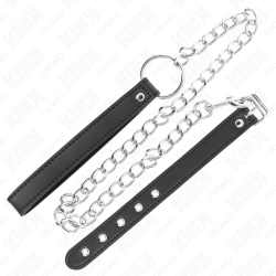 KINK - PENISRING AUS LEDER 21,5 X 2 CM MIT 60 CM METALLKETTE UND LEDERBAND – Produktansicht 4