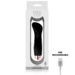 DOLCE VITA - AUFLADBARER VIBRATOR EINE SCHWARZE 7-GESCHWINDIGKEIT – Produktansicht 4