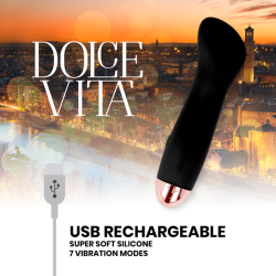 DOLCE VITA - AUFLADBARER VIBRATOR EINE SCHWARZE 7-GESCHWINDIGKEIT – Produktansicht 5