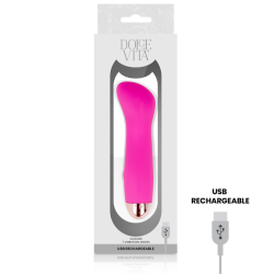 DOLCE VITA - AUFLADBARER VIBRATOR EINE ROSA 7 GESCHWINDIGKEIT – Produktansicht 4