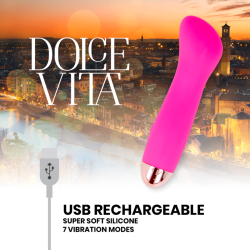 DOLCE VITA - AUFLADBARER VIBRATOR EINE ROSA 7 GESCHWINDIGKEIT – Produktansicht 5