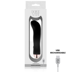 DOLCE VITA - AUFLADBARER VIBRATOR ZWEI SCHWARZ 7 GESCHWINDIGKEITEN – Produktansicht 4