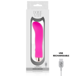 DOLCE VITA - AUFLADBARER VIBRATOR ZWEI ROSA 7 GESCHWINDIGKEITEN – Produktansicht 4