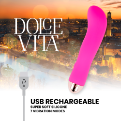 DOLCE VITA - AUFLADBARER VIBRATOR ZWEI ROSA 7 GESCHWINDIGKEITEN – Produktansicht 5