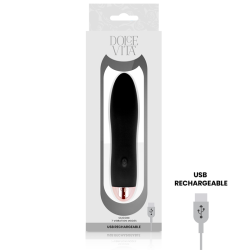 DOLCE VITA - AUFLADBARER VIBRATOR VIER SCHWARZ 7 GESCHWINDIGKEITEN – Produktansicht 3