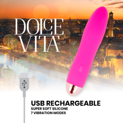 DOLCE VITA - AUFLADBARER VIBRATOR VIER ROSA 7 GESCHWINDIGKEITEN – Produktansicht 4