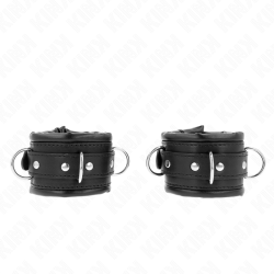KINK - SCHWERE HANDGELENKSFESSELN MIT SCHWARZEM PELZFUTTER, VERSTELLBAR 20-30 CM X 6 CM – Produktansicht 2