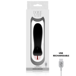 DOLCE VITA - AUFLADBARER VIBRATOR FÜNF SCHWARZ 7 GESCHWINDIGKEITEN – Produktansicht 3