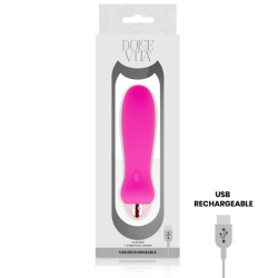 DOLCE VITA - AUFLADBARER VIBRATOR FÜNF ROSA 7 GESCHWINDIGKEITEN – Produktansicht 3