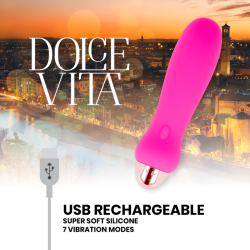 DOLCE VITA - AUFLADBARER VIBRATOR FÜNF ROSA 7 GESCHWINDIGKEITEN – Produktansicht 4