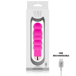DOLCE VITA - AUFLADBARER VIBRATOR SECHS ROSA 7 GESCHWINDIGKEITEN – Produktansicht 3