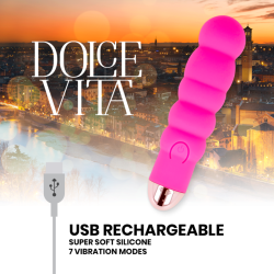 DOLCE VITA - AUFLADBARER VIBRATOR SECHS ROSA 7 GESCHWINDIGKEITEN – Produktansicht 4