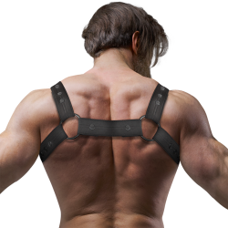 FETISH SUBMISSIVE ATTITUDE - VERSTELLBARER NEOPREN-BRUST-SPORT-HARNESS FÜR MNNER – Produktansicht 3