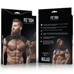 FETISH SUBMISSIVE ATTITUDE - HERRENBRIGADE VERSTELLBARER HALSHARNESS AUS ÖKOLEDER – Produktansicht 2