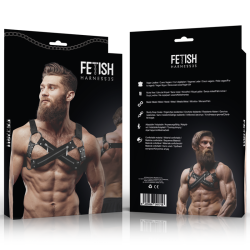 FETISH SUBMISSIVE ATTITUDE - VERSTELLBARER NEOPREN-BRUSTGURT MIT CROSS-OVER-BULLDOG-REISSVERSCHLUSS FÜR MNNER –…