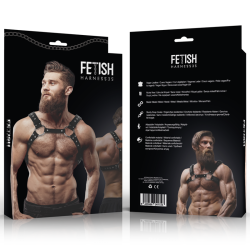 FETISH SUBMISSIVE ATTITUDE - BRUSTHARNESS AUS ÖKOLEDER FÜR HERREN MIT NIETEN – Produktansicht 2
