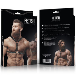 FETISH SUBMISSIVE ATTITUDE - BRUSTHARNESS AUS ÖKOLEDER MIT DOPPELTER UNTERSTÜTZUNG UND NIETEN FÜR MNNER – Produktansicht 2
