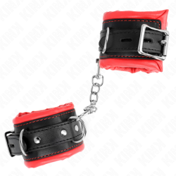 KINK - SCHWERE HANDGELENKSFESSELN MIT ROTEM PELZFUTTER, VERSTELLBAR 20-30 CM X 6 CM – Produktansicht 3