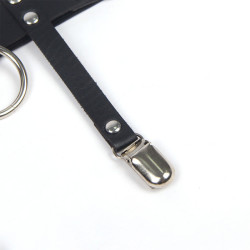 SUBBLIME - 953744 VERSTELLBARES PUNK-STRUMPFHOSE AUS LEDER SCHWARZ EINE GRÖSSE – Produktansicht 5